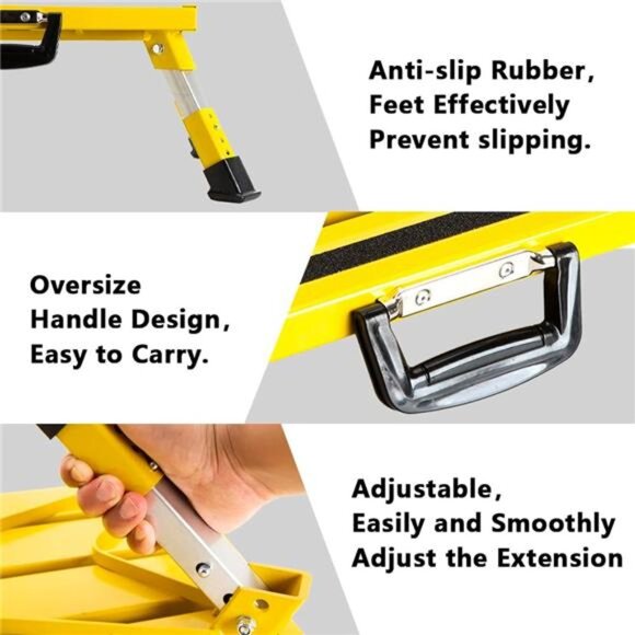 Wheels RV Steps Portable Foldable RV Steps Anti-Slip Surface with Handles - Picture 3 of 7